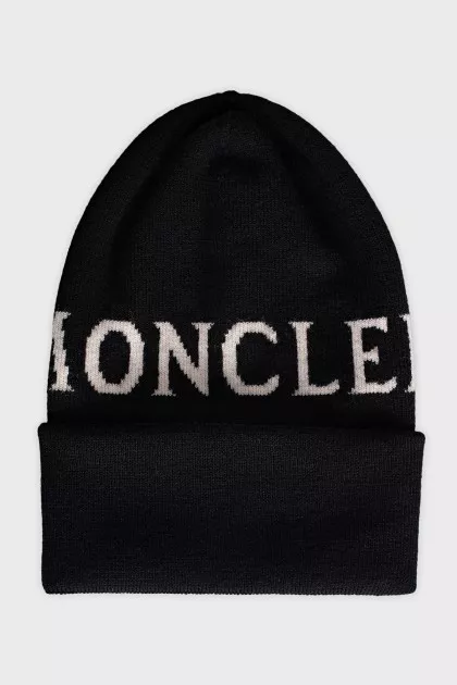 Black hat with branded print