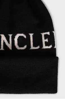 Black hat with branded print