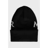 Black hat with branded print