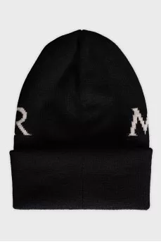 Black hat with branded print