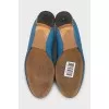 Leather shoes with silver heels