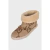 Textile boots with a brand monogram