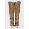 Green leather boots with heels