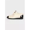 White leather sneakers with contrasting inserts
