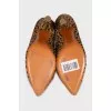 Brown animal print ankle boots