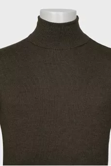 Men's green wool turtleneck