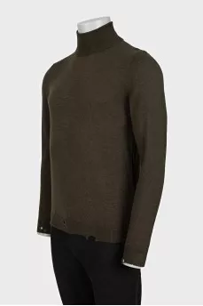 Men's green wool turtleneck