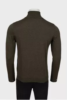 Men's green wool turtleneck