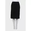 Black straight midi skirt
