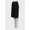 Black straight midi skirt