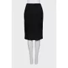Black straight midi skirt