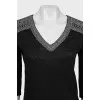 Pullover with silver decor