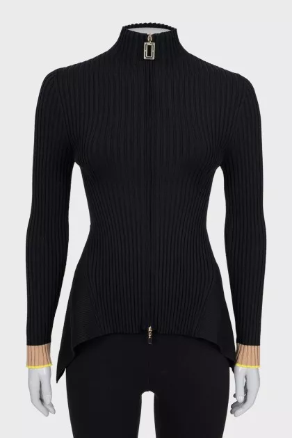 Ribbed fitted cardigan