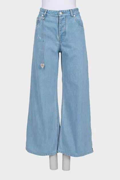 Wide-leg jeans with signature hanger