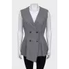 Gray asymmetrical vest