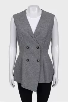 Gray asymmetrical vest