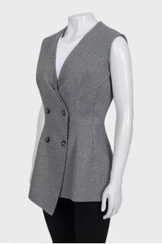 Gray asymmetrical vest