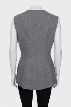 Gray asymmetrical vest