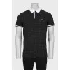 Men's black polka dot polo shirt