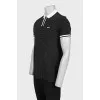 Men's black polka dot polo shirt