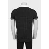 Men's black polka dot polo shirt