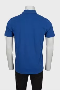 Men's blue straight-cut polo shirt