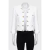 Cropped jacket with gold buttons