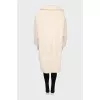 Beige fur coat with long pile