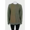 Green sweatshirt with embroidered logo