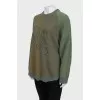 Green sweatshirt with embroidered logo