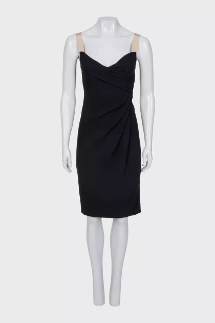 Fitted dress with wide straps