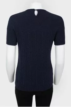 Knitted tight -fitting top with short sleeve