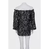 Off-the-shoulder dress decorated with sequins