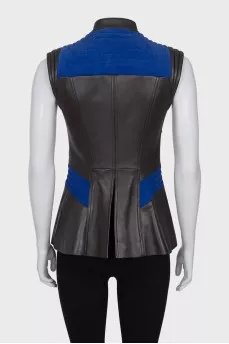 Brown leather vest