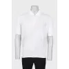 Чоловіче біле поло з рельєфним візерунком