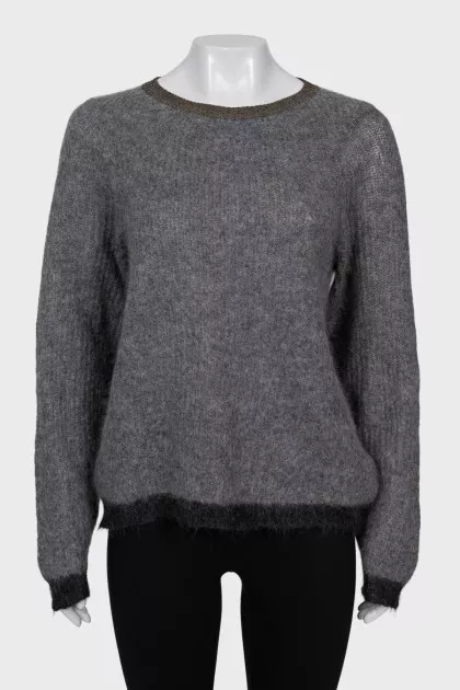 Gray sweater with pile