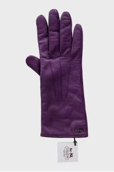 Purple leather gloves