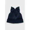 Blue hat with a bow