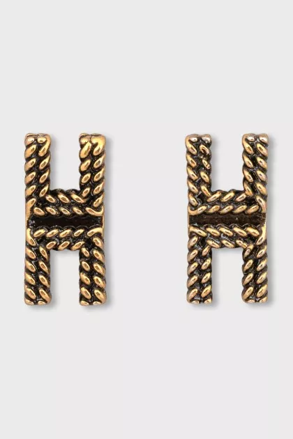 Embossed logo earrings