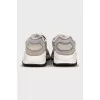 White mesh textile sneakers