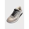 White mesh textile sneakers
