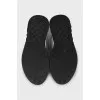 White mesh textile sneakers