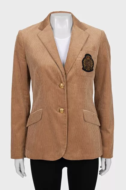 Corduroy jacket with patch