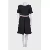 Fitted dress with a front pleat
