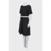 Fitted dress with a front pleat