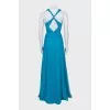 Blue evening dress with decoration