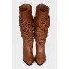 Brown leather boots