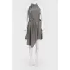 Asymmetric dress with ties