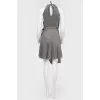 Asymmetric dress with ties