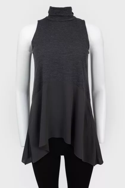 Sleeveless TOP with a high gate